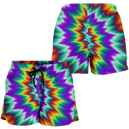 Optical illusion Pulsing fiery spirals Women Shorts-JTAMIGO.COM