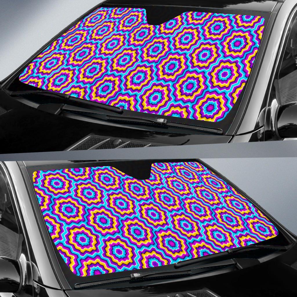 Optical Illusion Techno Movement Car Sun Shade For Windshield