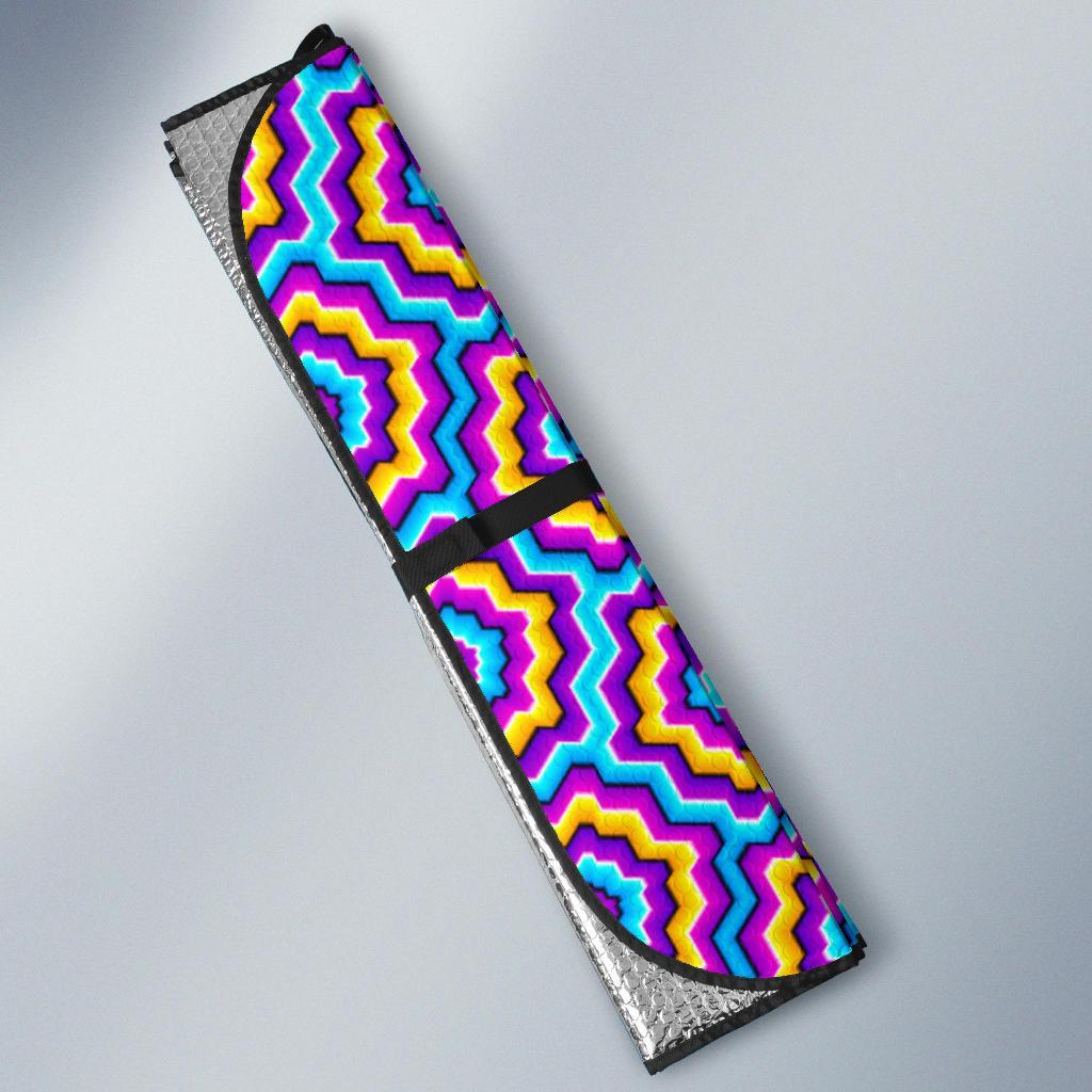 Optical Illusion Techno Movement Car Sun Shade For Windshield