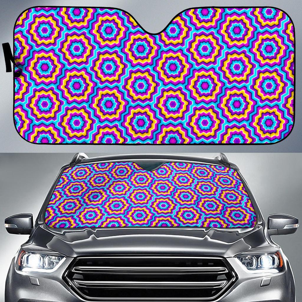 Optical Illusion Techno Movement Car Sun Shade For Windshield