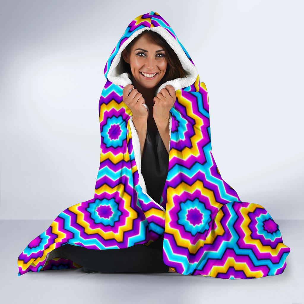 Optical illusion Techno Movement Hooded Blanket-JTAMIGO.COM