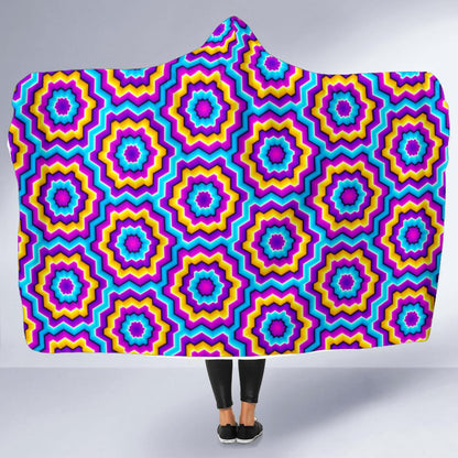 Optical illusion Techno Movement Hooded Blanket-JTAMIGO.COM