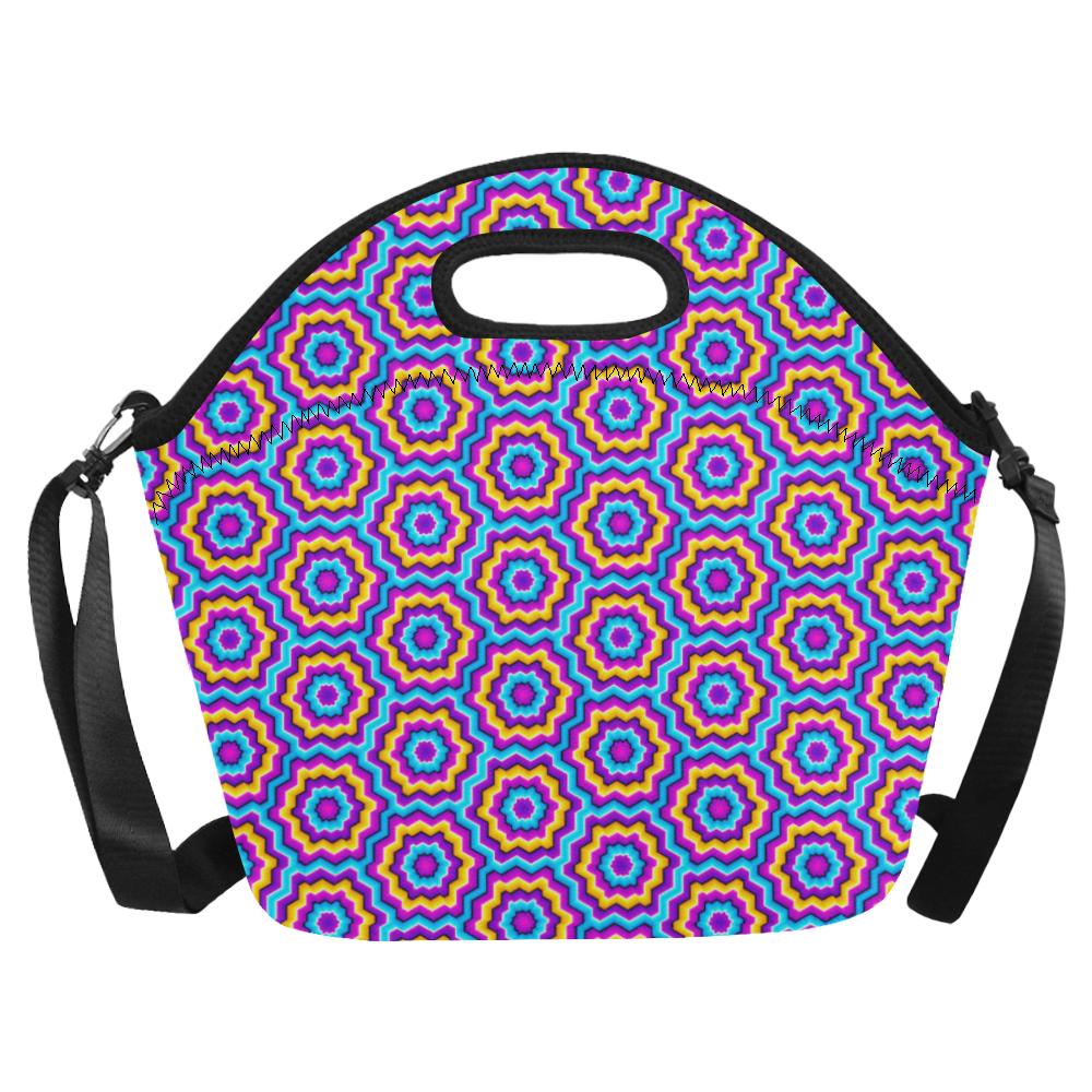 Optical illusion Techno Movement Neoprene Lunch Bag (Model 1669)(Large)-JTAMIGO.COM