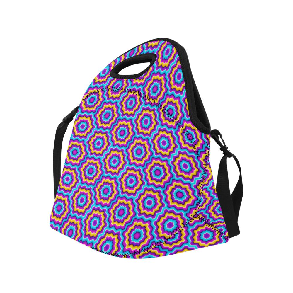 Optical illusion Techno Movement Neoprene Lunch Bag (Model 1669)(Large)-JTAMIGO.COM
