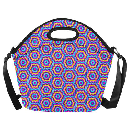 Optical illusion Techno Movement Neoprene Lunch Bag (Model 1669)(Large)-JTAMIGO.COM