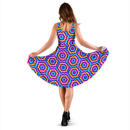 Optical illusion Techno Movement Sleeveless Dress