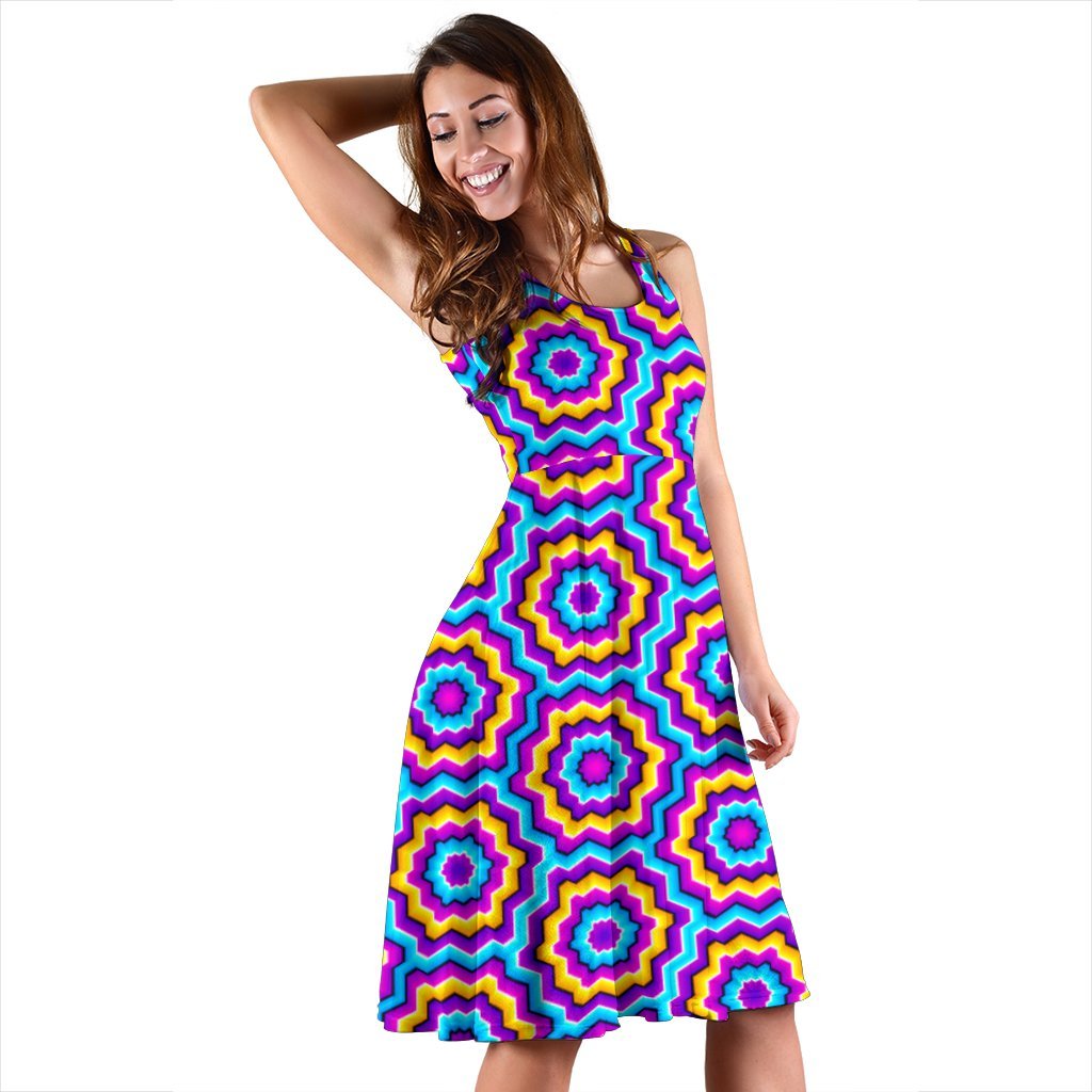 Optical illusion Techno Movement Sleeveless Dress