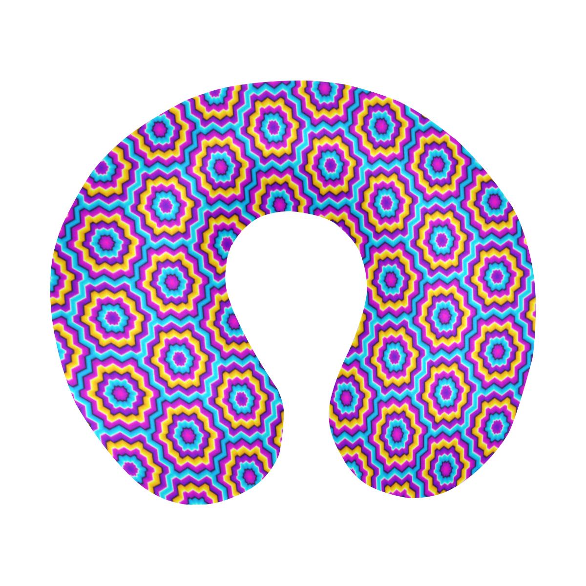 Optical illusion Techno Movement U-Shaped Travel Neck Pillow-JTAMIGO.COM