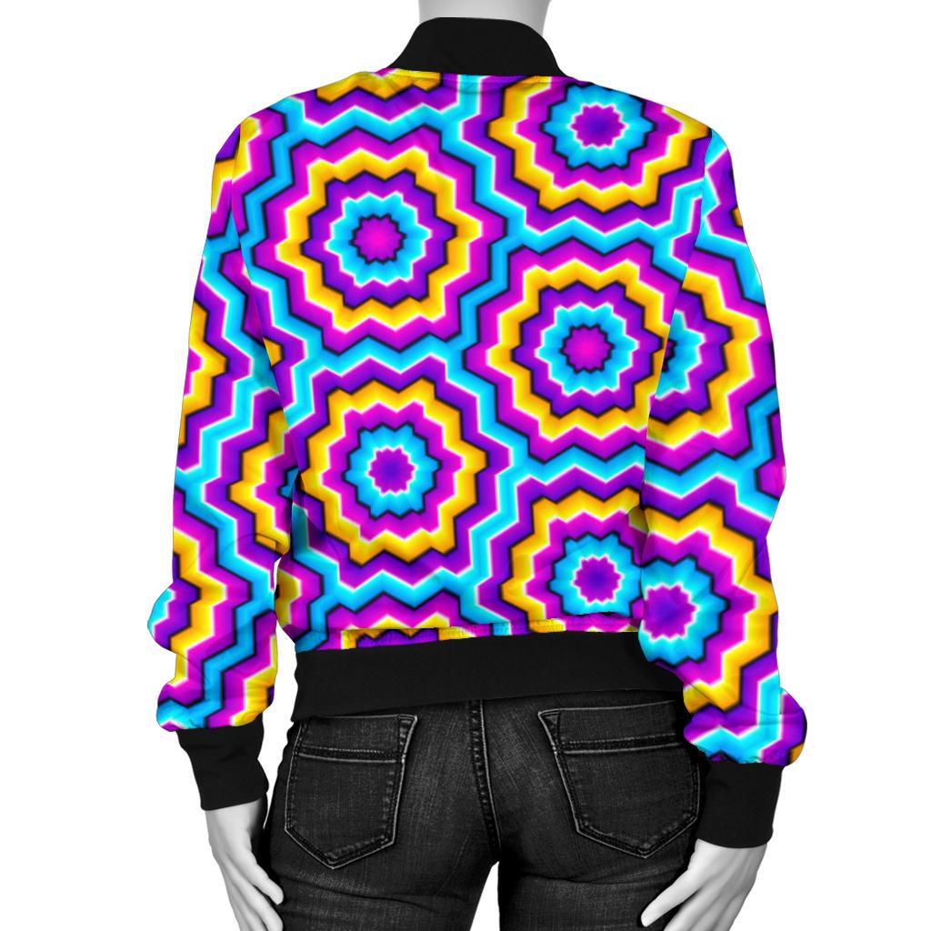Optical illusion Techno Movement Women Casual Bomber Jacket