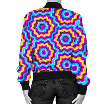 Optical illusion Techno Movement Women Casual Bomber Jacket