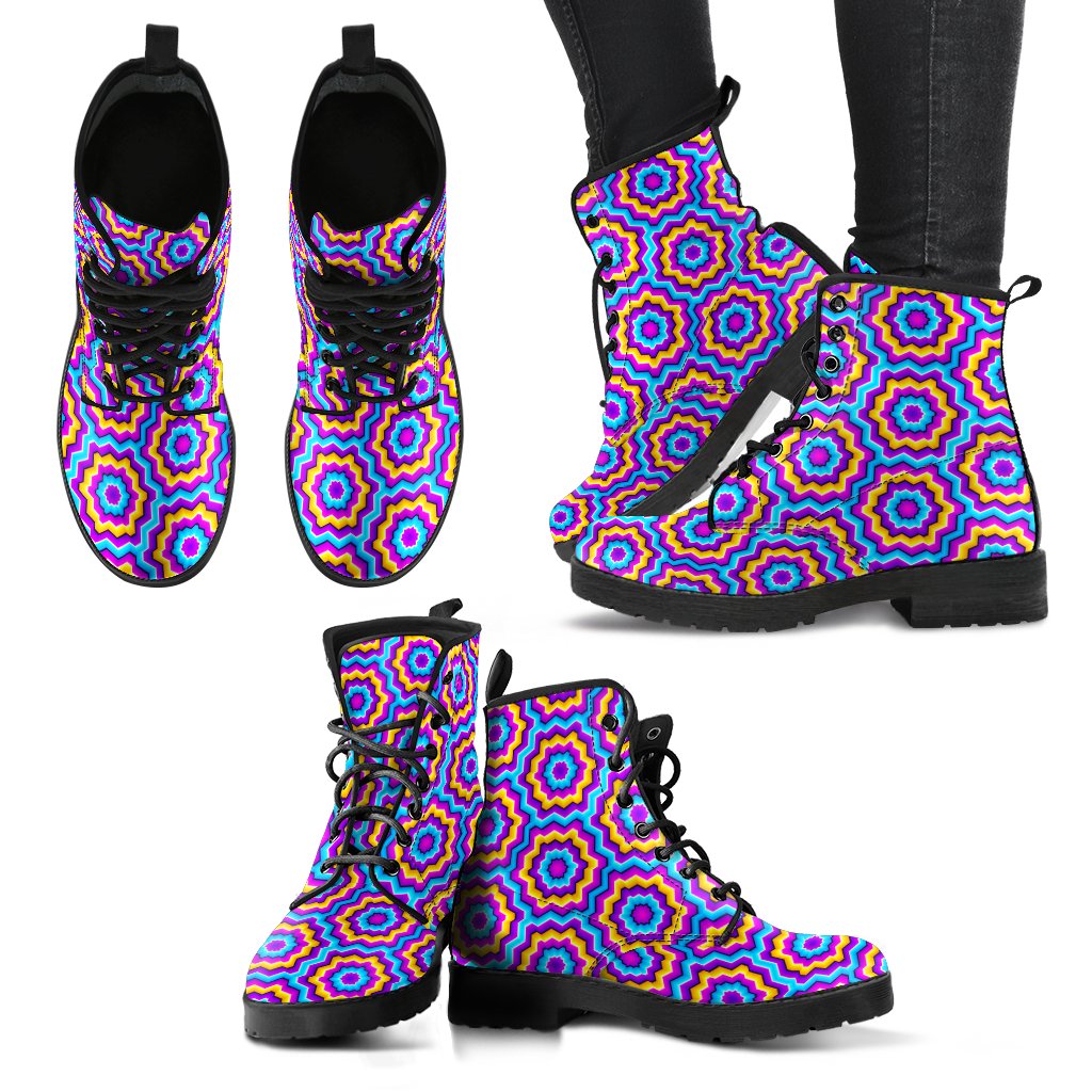 Optical illusion Techno Movement Women Leather Boots-JTAMIGO.COM