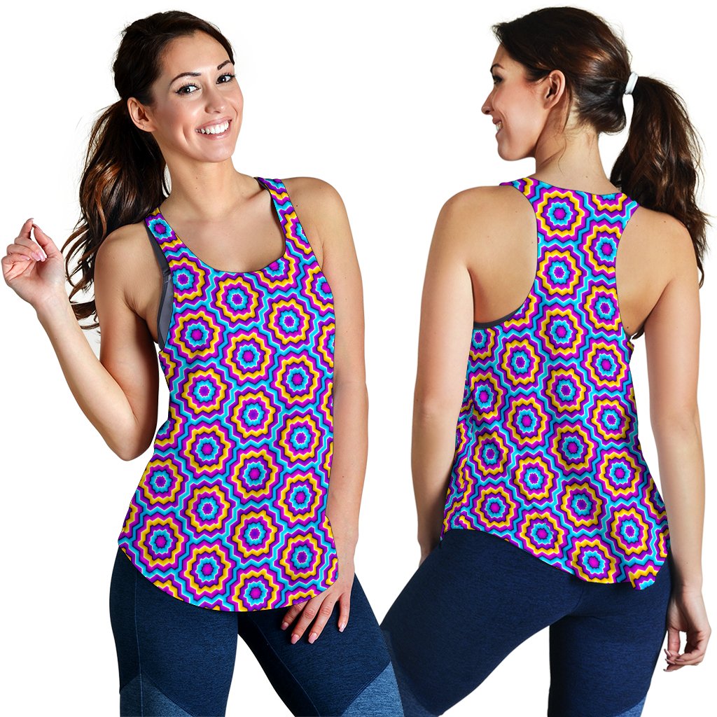 Optical illusion Techno Movement Women Racerback Tank Top