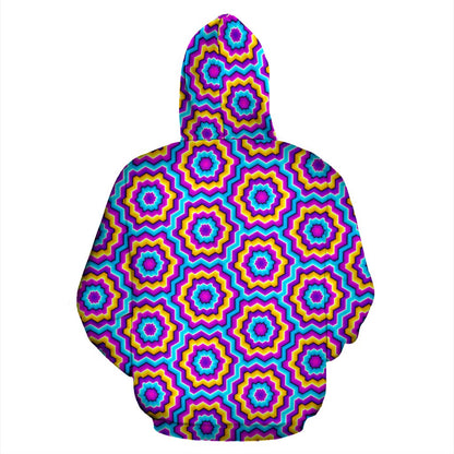 Optical Illusion Techno Movement Zip Up Hoodie