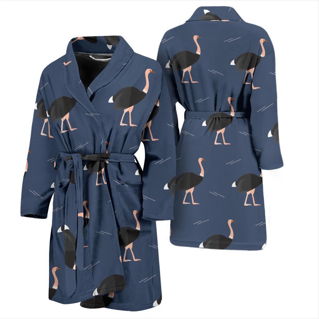 Ostrich Pattern Print Design 04 Men Bathrobe-JORJUNE.COM