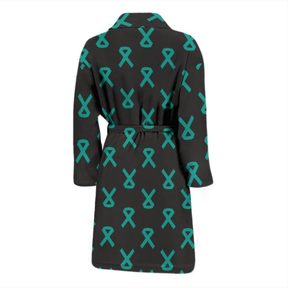 Ovarian cancer Pattern Print Design A01 Men Bathrobe-JORJUNE.COM