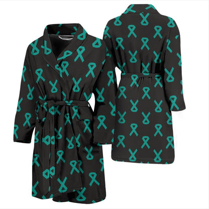 Ovarian cancer Pattern Print Design A01 Men Bathrobe-JORJUNE.COM