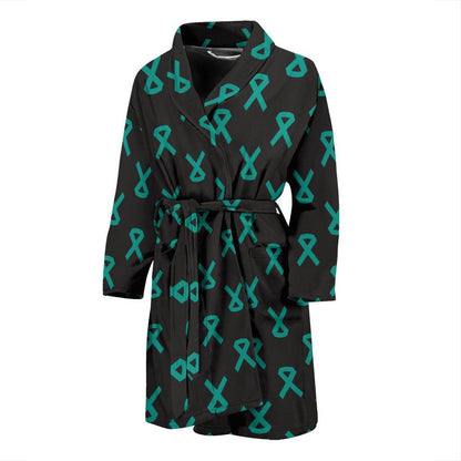 Ovarian cancer Pattern Print Design A01 Men Bathrobe-JORJUNE.COM