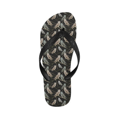 Owl Branch Themed Design Print Flip Flops-JTAMIGO.COM