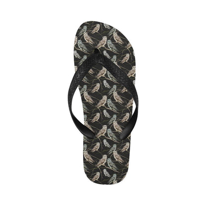 Owl Branch Themed Design Print Flip Flops-JTAMIGO.COM