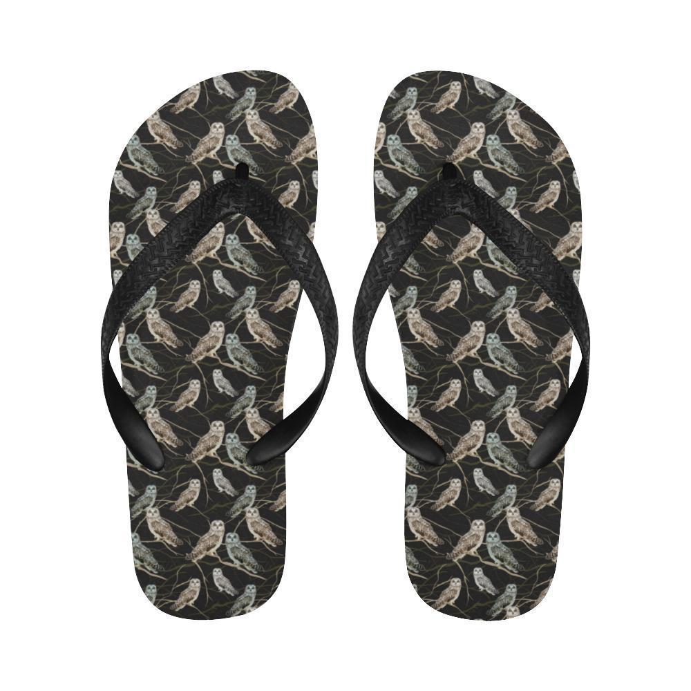 Owl Branch Themed Design Print Flip Flops-JTAMIGO.COM