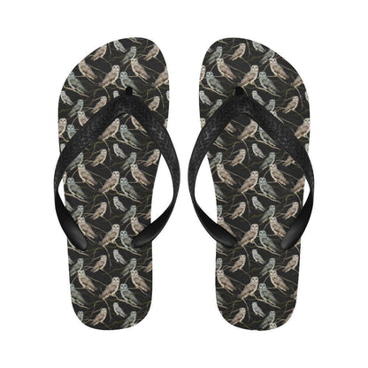 Owl Branch Themed Design Print Flip Flops-JTAMIGO.COM