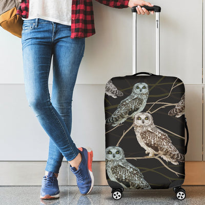 Owl Branch Themed Design Print Luggage Cover Protector