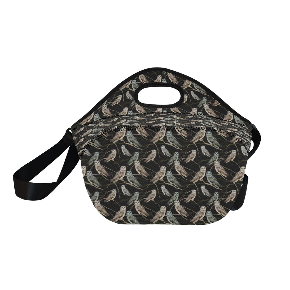 Owl Branch Themed Design Print Neoprene Lunch Bag (Model 1669)(Large)-JTAMIGO.COM