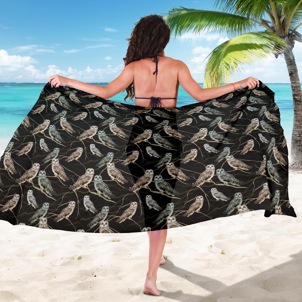 Owl Branch Themed Design Print Sarong Pareo Wrap