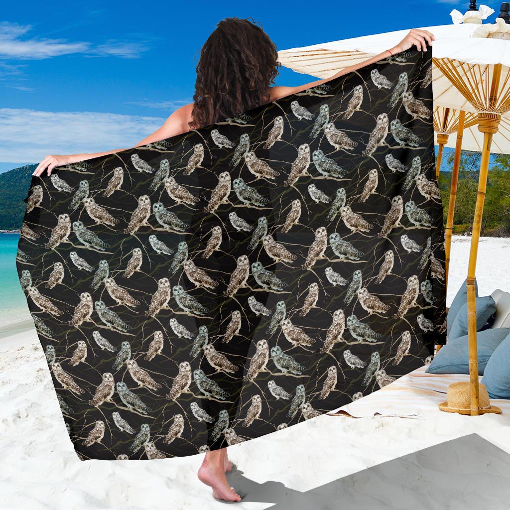 Owl Branch Themed Design Print Sarong Pareo Wrap