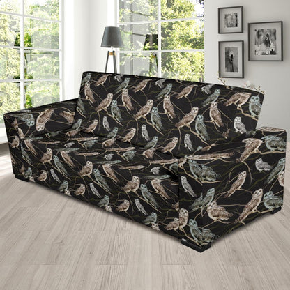 Owl Branch Themed Design Print Sofa Slipcover-JTAMIGO.COM