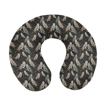 Owl Branch Themed Design Print U-Shaped Travel Neck Pillow-JTAMIGO.COM