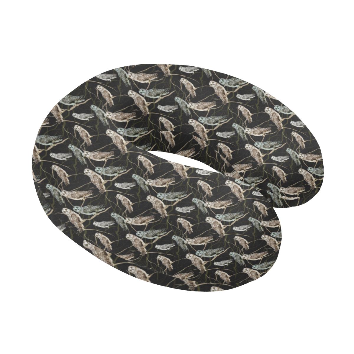 Owl Branch Themed Design Print U-Shaped Travel Neck Pillow-JTAMIGO.COM