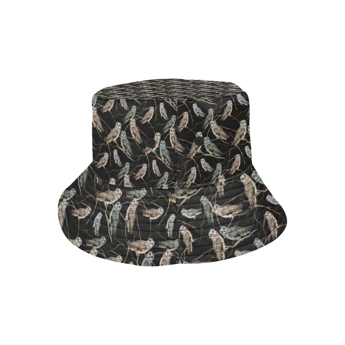 Owl Branch Themed Design Print Unisex Bucket Hat