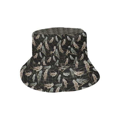 Owl Branch Themed Design Print Unisex Bucket Hat