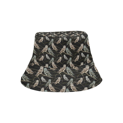 Owl Branch Themed Design Print Unisex Bucket Hat