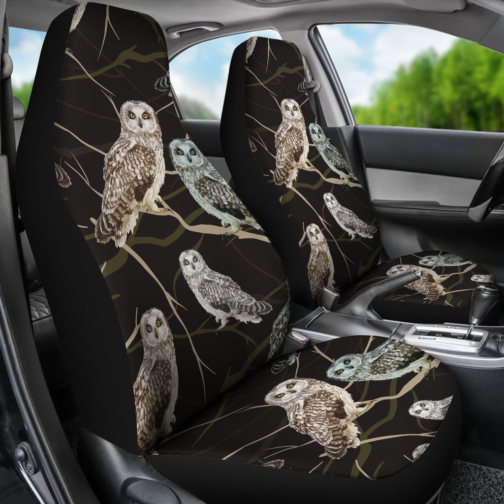 Owl Branch Themed Design Print Universal Fit Car Seat Covers