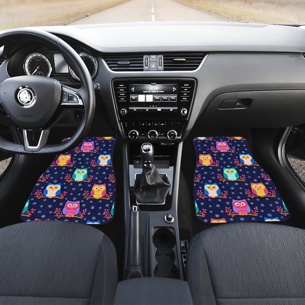 Owl Cute Themed Design Print Car Floor Mats