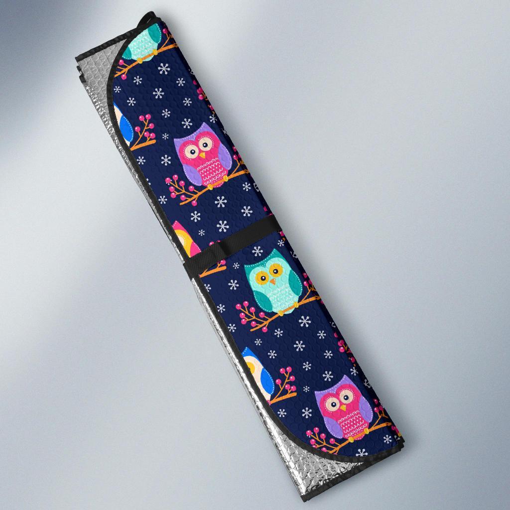 Owl Cute Themed Design Print Car Sun Shade For Windshield