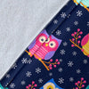 Owl Cute Themed Design Print Fleece Blanket