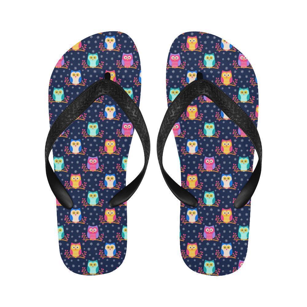 Owl Cute Themed Design Print Flip Flops-JTAMIGO.COM