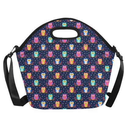 Owl Cute Themed Design Print Neoprene Lunch Bag (Model 1669)(Large)-JTAMIGO.COM