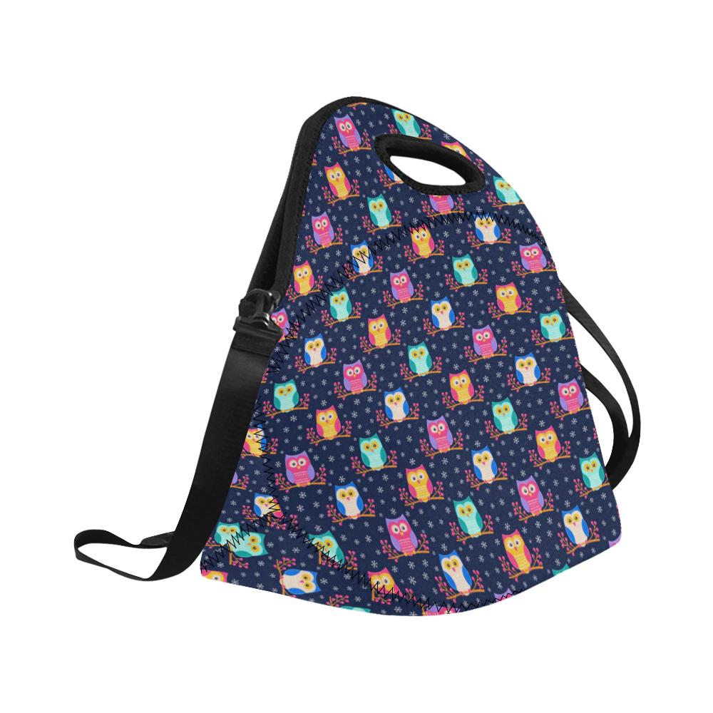 Owl Cute Themed Design Print Neoprene Lunch Bag (Model 1669)(Large)-JTAMIGO.COM