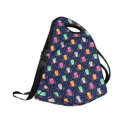 Owl Cute Themed Design Print Neoprene Lunch Bag (Model 1669)(Large)-JTAMIGO.COM