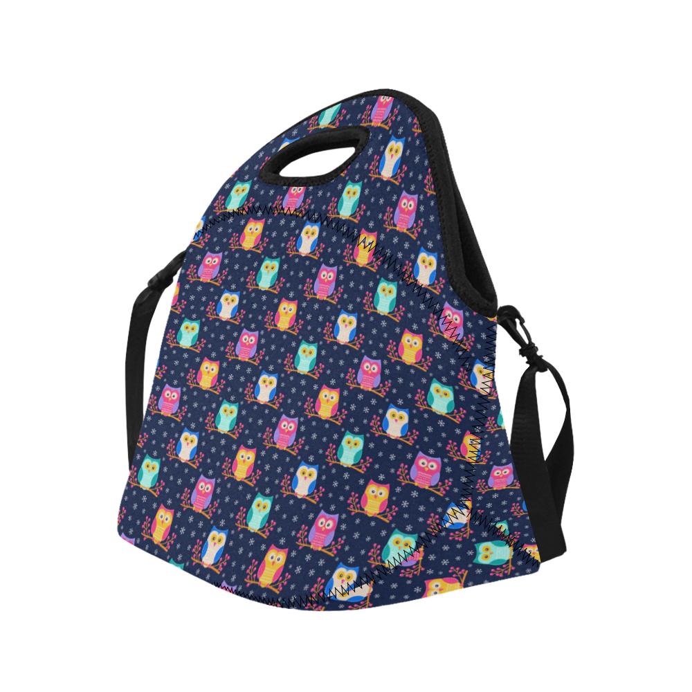 Owl Cute Themed Design Print Neoprene Lunch Bag (Model 1669)(Large)-JTAMIGO.COM