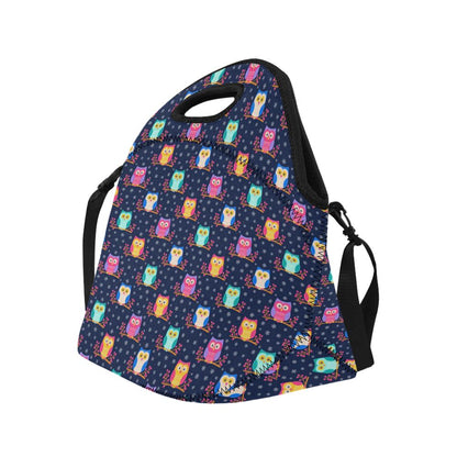 Owl Cute Themed Design Print Neoprene Lunch Bag (Model 1669)(Large)-JTAMIGO.COM