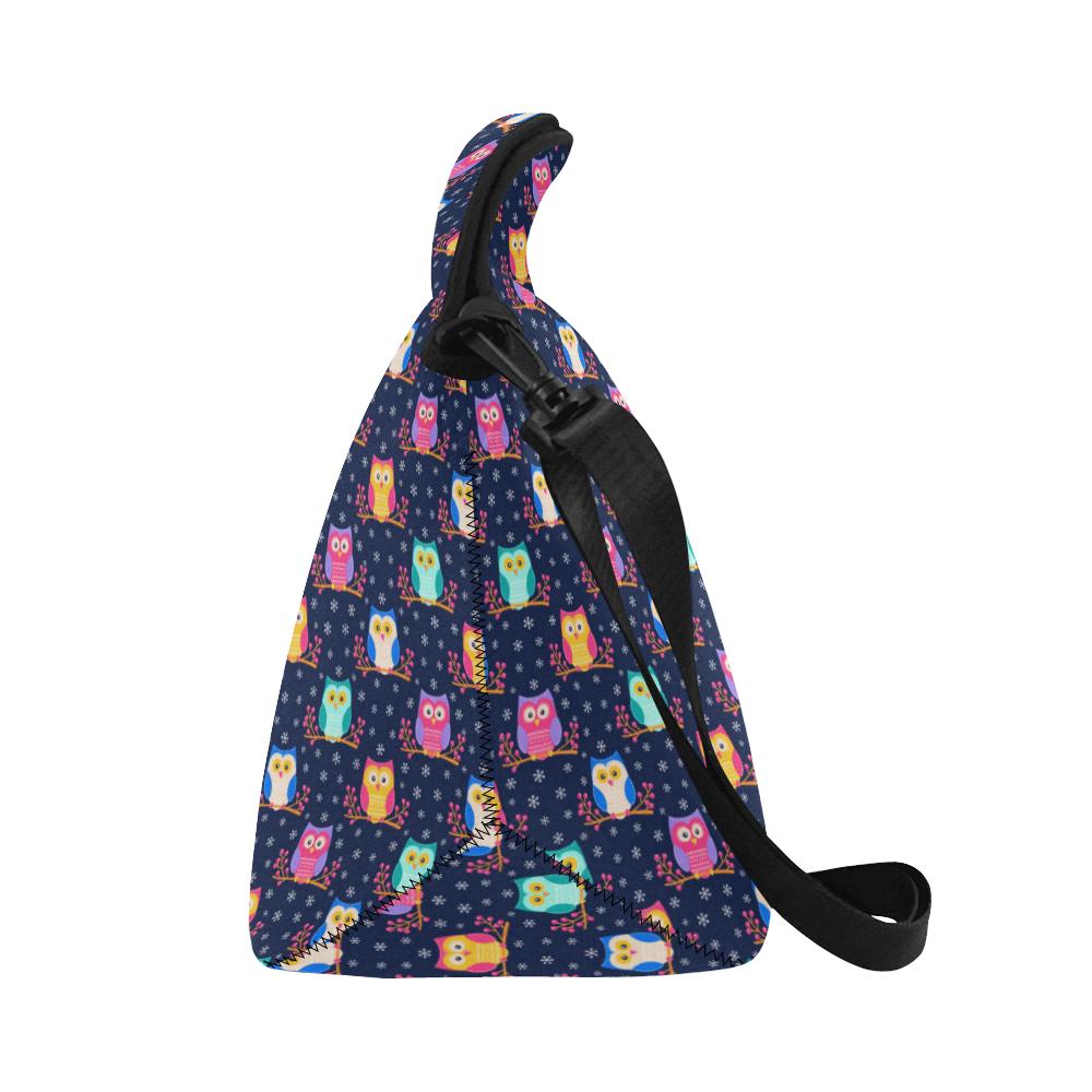Owl Cute Themed Design Print Neoprene Lunch Bag (Model 1669)(Large)-JTAMIGO.COM