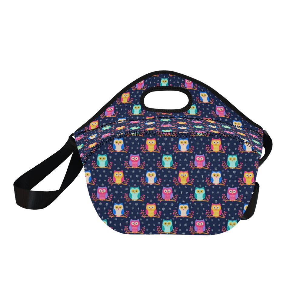 Owl Cute Themed Design Print Neoprene Lunch Bag (Model 1669)(Large)-JTAMIGO.COM