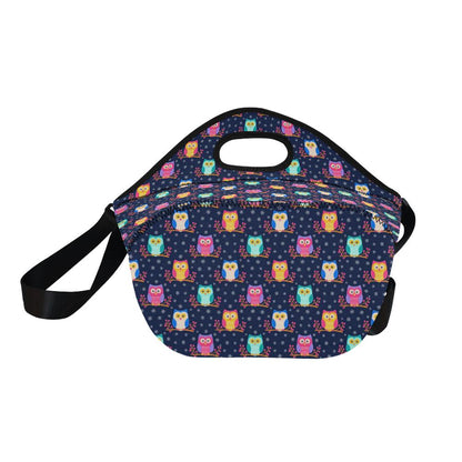 Owl Cute Themed Design Print Neoprene Lunch Bag (Model 1669)(Large)-JTAMIGO.COM