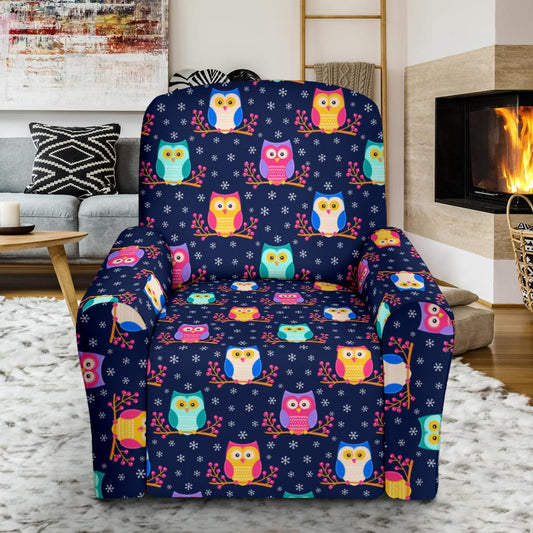 Owl Cute Themed Design Print Single Sofa Slipcover -JTAMIGO.COM