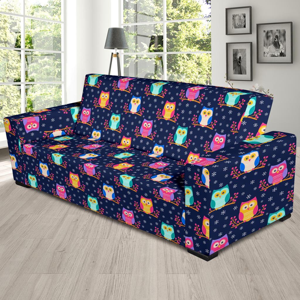 Owl Cute Themed Design Print Sofa Slipcover-JTAMIGO.COM